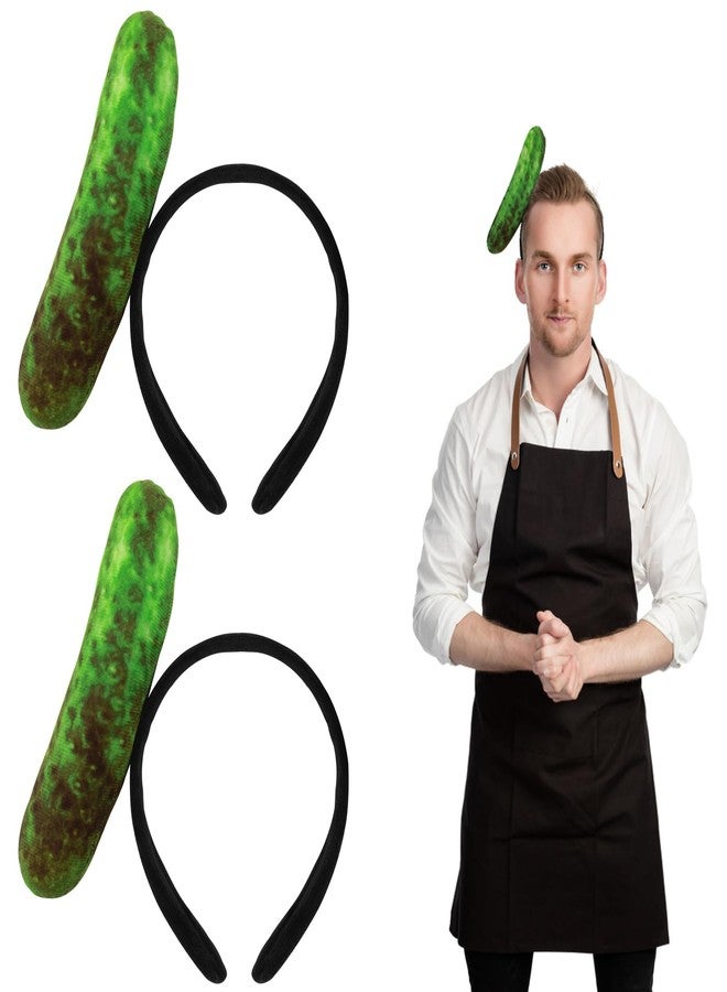 CZMZHFC Cucumber Pickle Headbands,Pickle Headwear,Cute Food Shaped Hair band for Women,Vegetable Hair Hoop for Face Washing,Food Headpieces for Halloween/Cosplay/Parties (2PCS Pickle) - Image 1